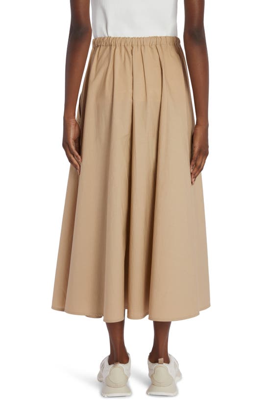 Shop Moncler Cotton Midi Skirt In Croissant