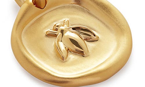 Shop Monica Vinader Bee Pendant Charm Necklace In 18ct Gold Vermeil