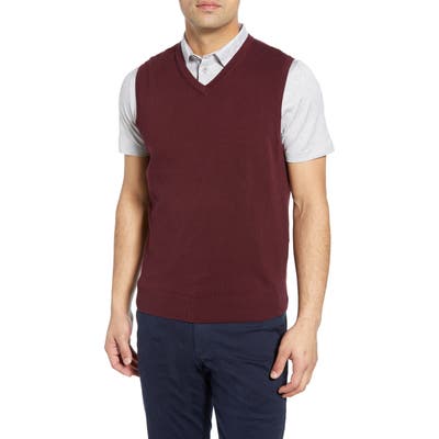 Cutter & Buck Lakemont V-Neck Sweater Vest, Red