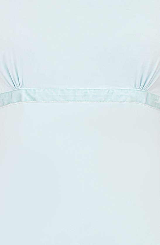 Mistress Rocks Ruffle Open Back Georgette Cocktail Minidress In Baby Blue