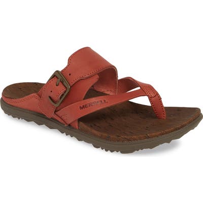 Merrell Around Town Luxe Flip Flop, Red