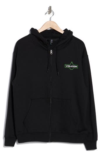 Volcom Roundabout Zip Hoodie In Black