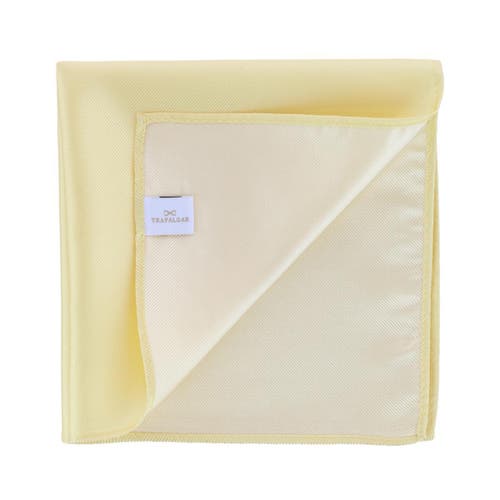 Trafalgar The Gatsby Solid 12 Inch Silk Pocket Square In Yellow