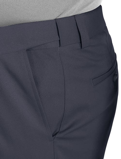 Shop Oak Hill By Dxl Waist-relaxer Pleated Microfiber Pants In Navy