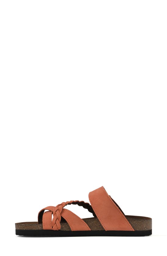 White Mountain Footwear Hazy Leather Footbed Sandal In Aperol Spritz/ Suede