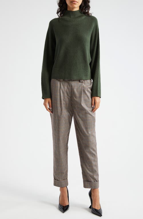 Shop Ramy Brook Cassidy Mock Neck Wool Sweater In Dark Sage