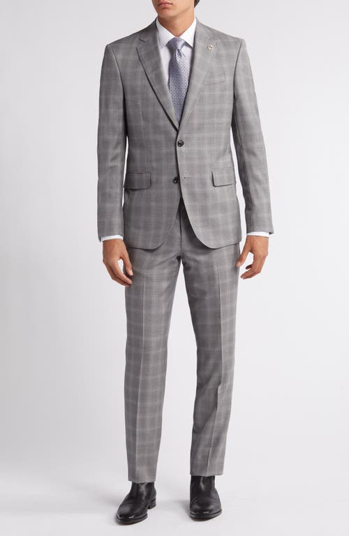 Shop Ted Baker London Jay Slim Fit Plaid Wool Suit In Light Grey