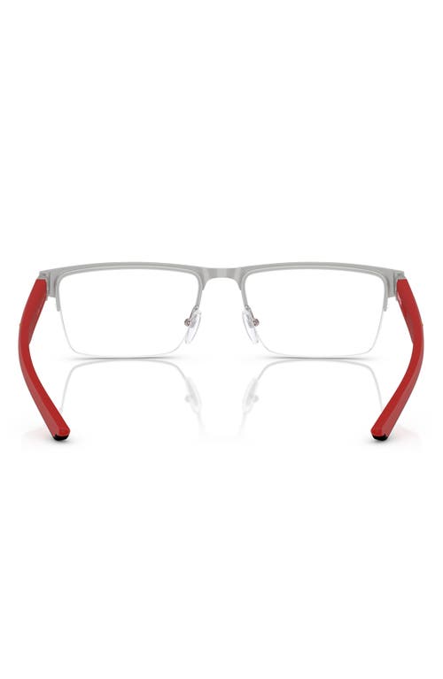 Scuderia Ferrari X  55mm Rectangular Optical Glasses In Silver
