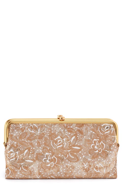 HOBO Lauren Leather Double Frame Clutch in Gilded Petals 