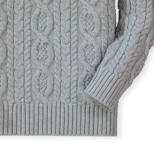 Hope & Henry Baby Boys' Organic Mock Neck Cable Sweater, Infant In Gray Heather