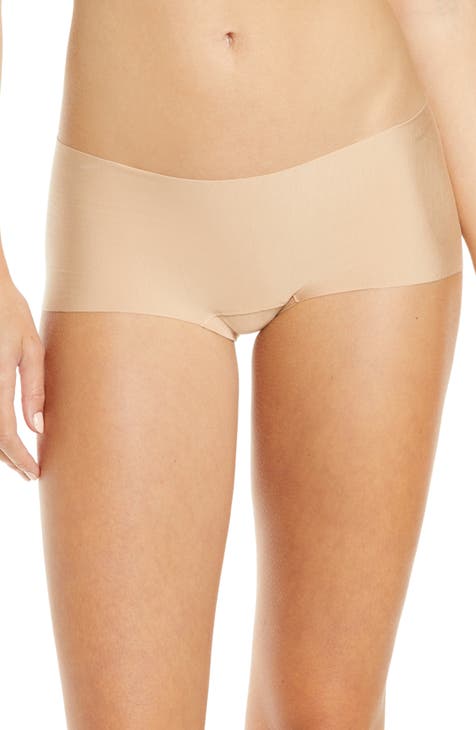 Soma Vanishing Edge Microfiber With Lace Hipster In Light Pink Nude
