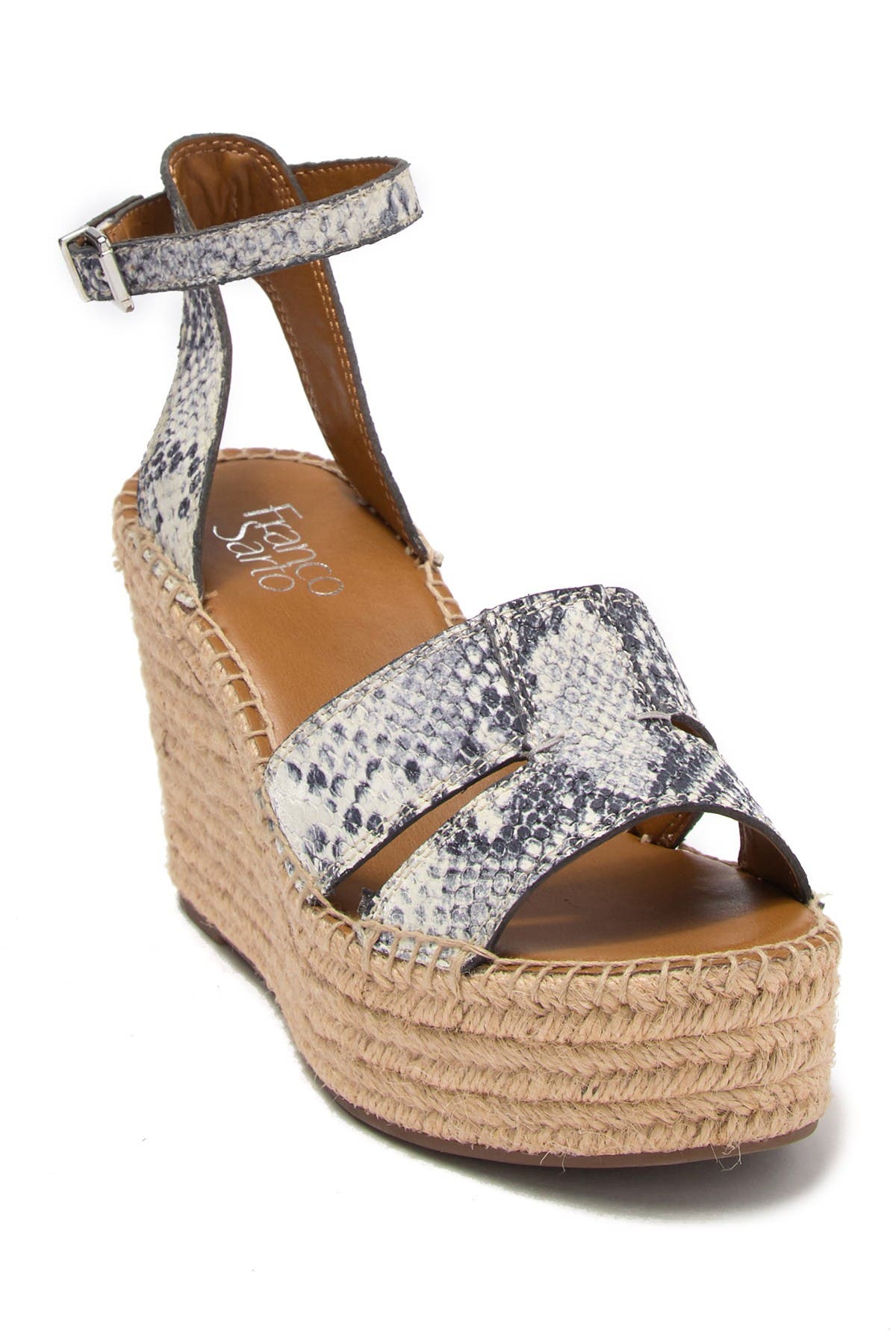 snakeskin espadrille wedges