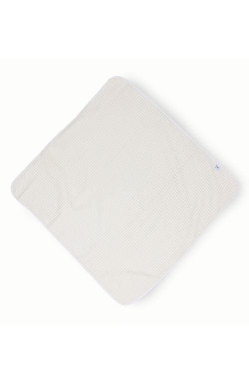 Shop Little Unicorn Cotton Muslin & Terry Hooded Infant Towel In Tan Gingham