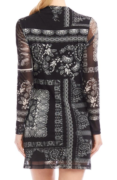 Shop Fifteen Twenty Selena Ruched Long Sleeve Minidress In Print