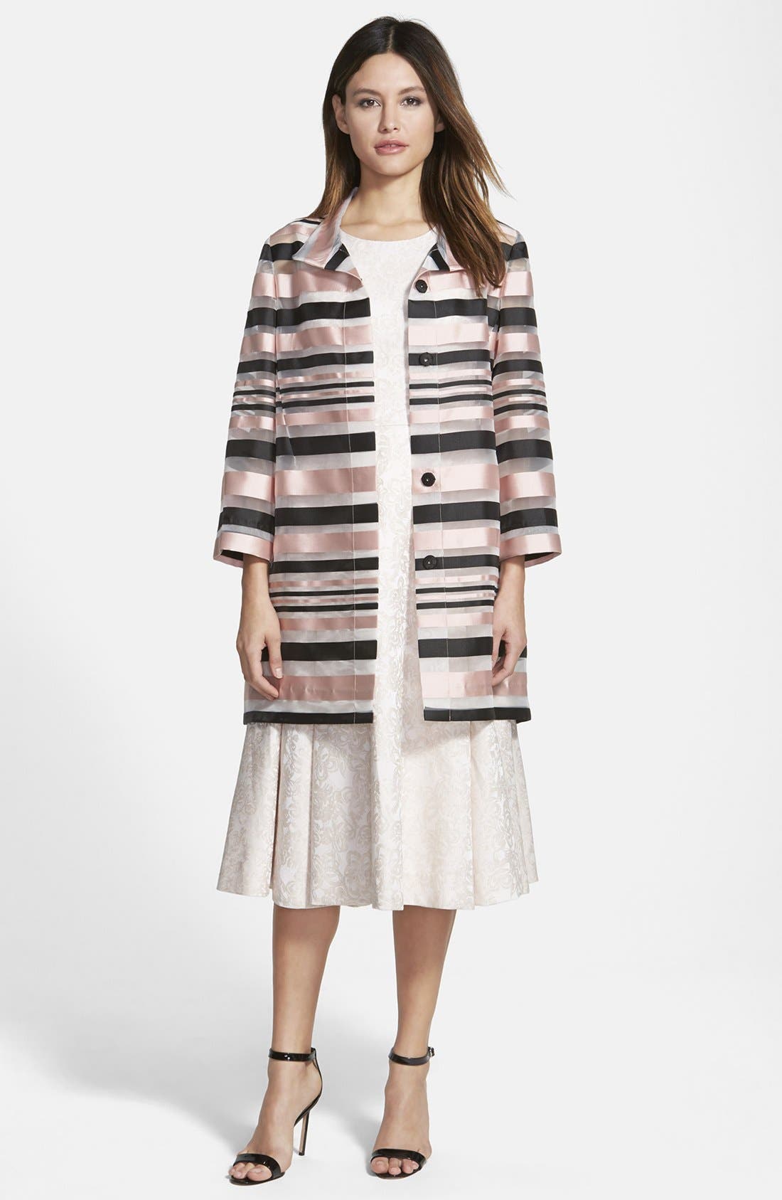 Pink Tartan Stripe Organza Swing Coat Nordstrom