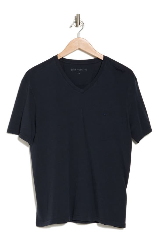 Shop John Varvatos Nash V-neck Cotton T-shirt In Navy