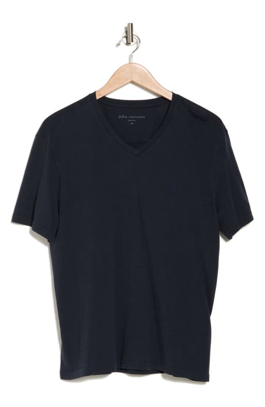 John Varvatos Nash V-neck Cotton T-shirt In Navy