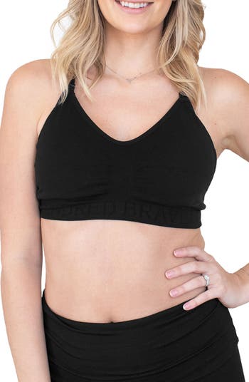 Love and Fit Everyday Luxe Nursing & Hands-Free Pumping Bra 2.0 in Black Size XL | Polyester/Spandex