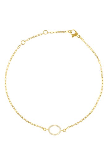 Adornia Pavé Cubic Zirconia Initial Anklet In Gold-o