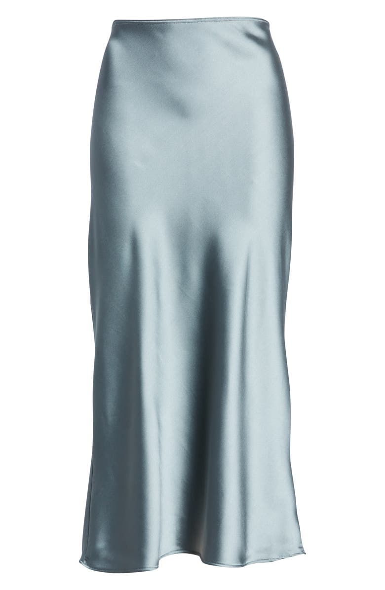 TOPSHOP Bias Cut Satin Midi Skirt, Main, color, MID BLUE