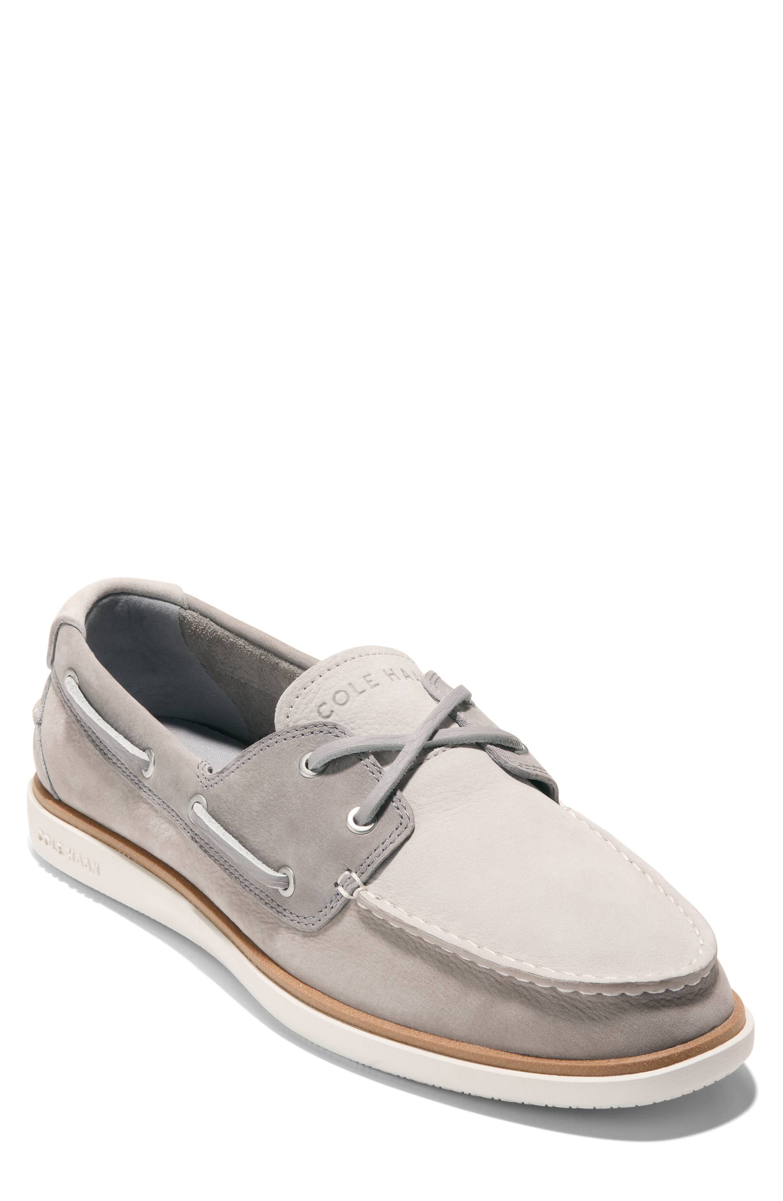 Cole Haan Grandpro Windward Boat Shoe In Paloma/dove/ivory