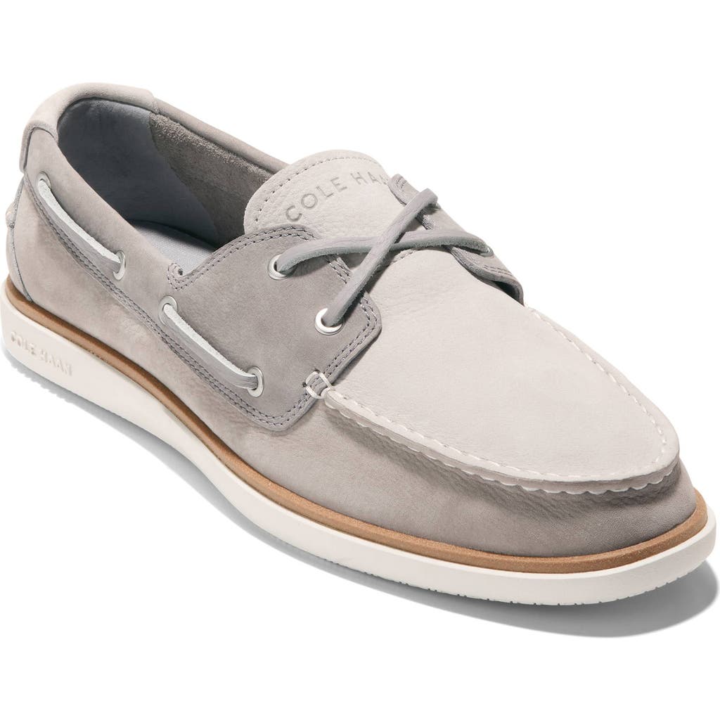 Cole Haan Grandpro Windward Boat Shoe In Paloma/dove/ivory