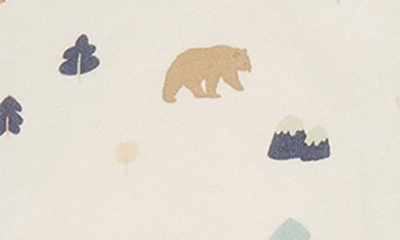 Mori Bear Print Zip-up Romper In Bear Print