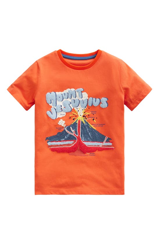 Shop Mini Boden Kids' Volcano Bouclé Glow In Fire Opal Orange Volcano