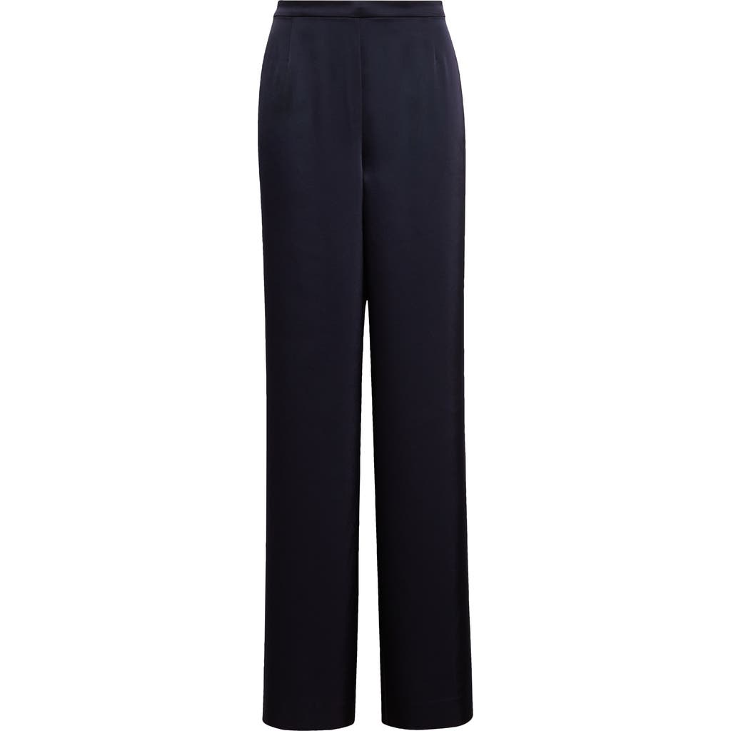 St John ‘diana' Flat Front Pressed Crease Straight Leg Pants In Black