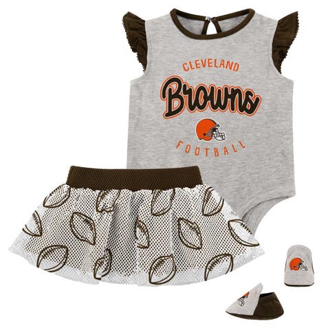 Girls Infant Heather Gray/Royal Los Angeles Rams All Dolled Up Three-Piece Bodysuit, Skirt & Booties Set