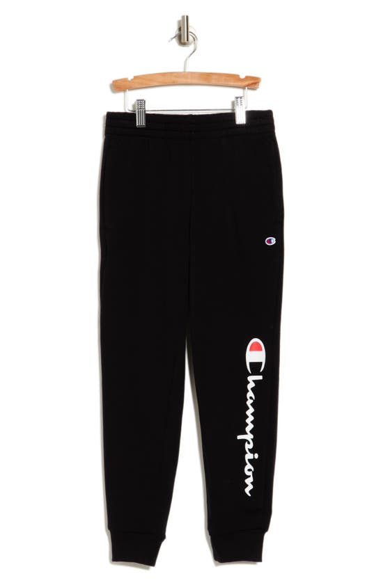 Shop Champion Kids' Signature Cotton Blend Terry Joggers In Black