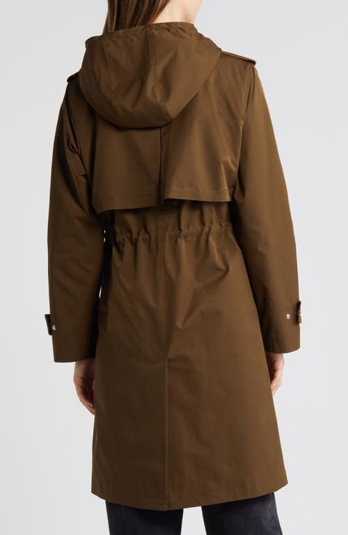 Sam Edelman Hooded Trench Coat In Botanic Green