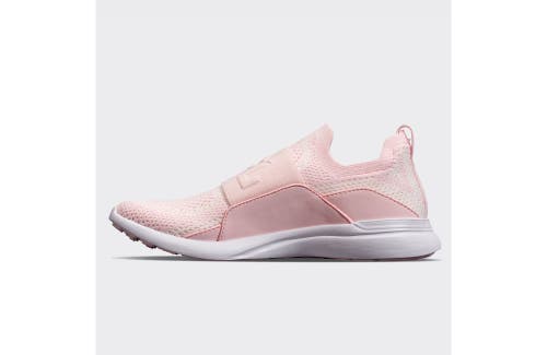 Shop Apl Athletic Propulsion Labs Apl Youth's Techloom Bliss Slip-ons In Bleached Pink/ivory/white