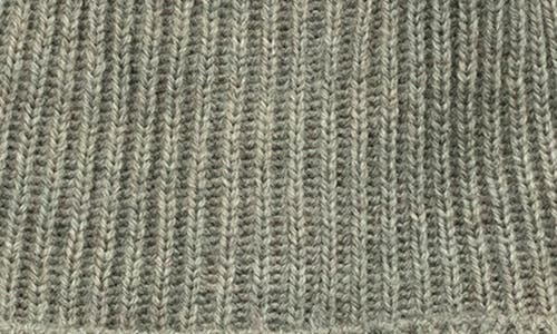 Portolano Merino Wool Rib Cuff Beanie In Heather Grey