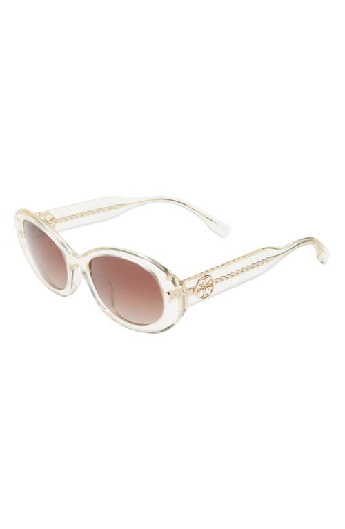Tory Burch 53mm Gradient Oval Sunglasses In Brown Gradient