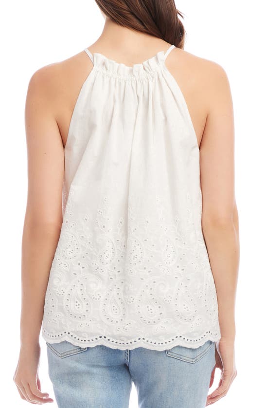 Shop Karen Kane Eyelet Detail Cotton Top In Off White