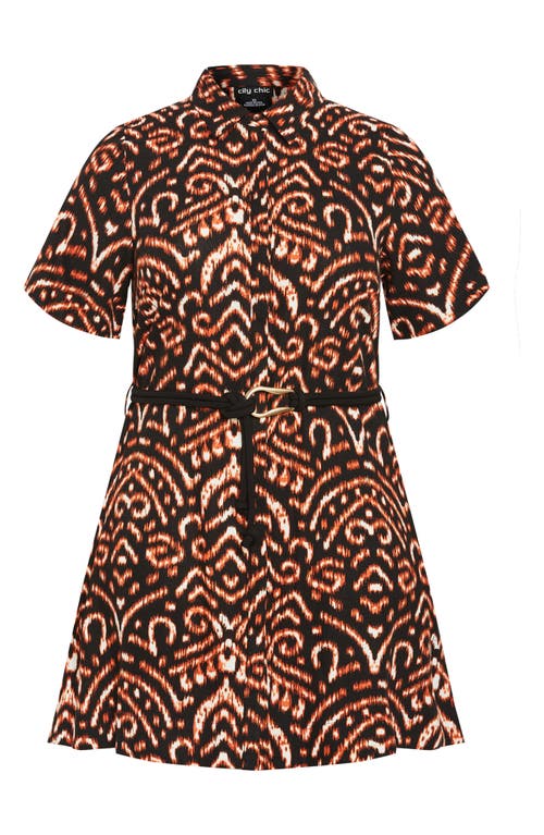 Shop City Chic Amara Belted Shirtdress In Ikat