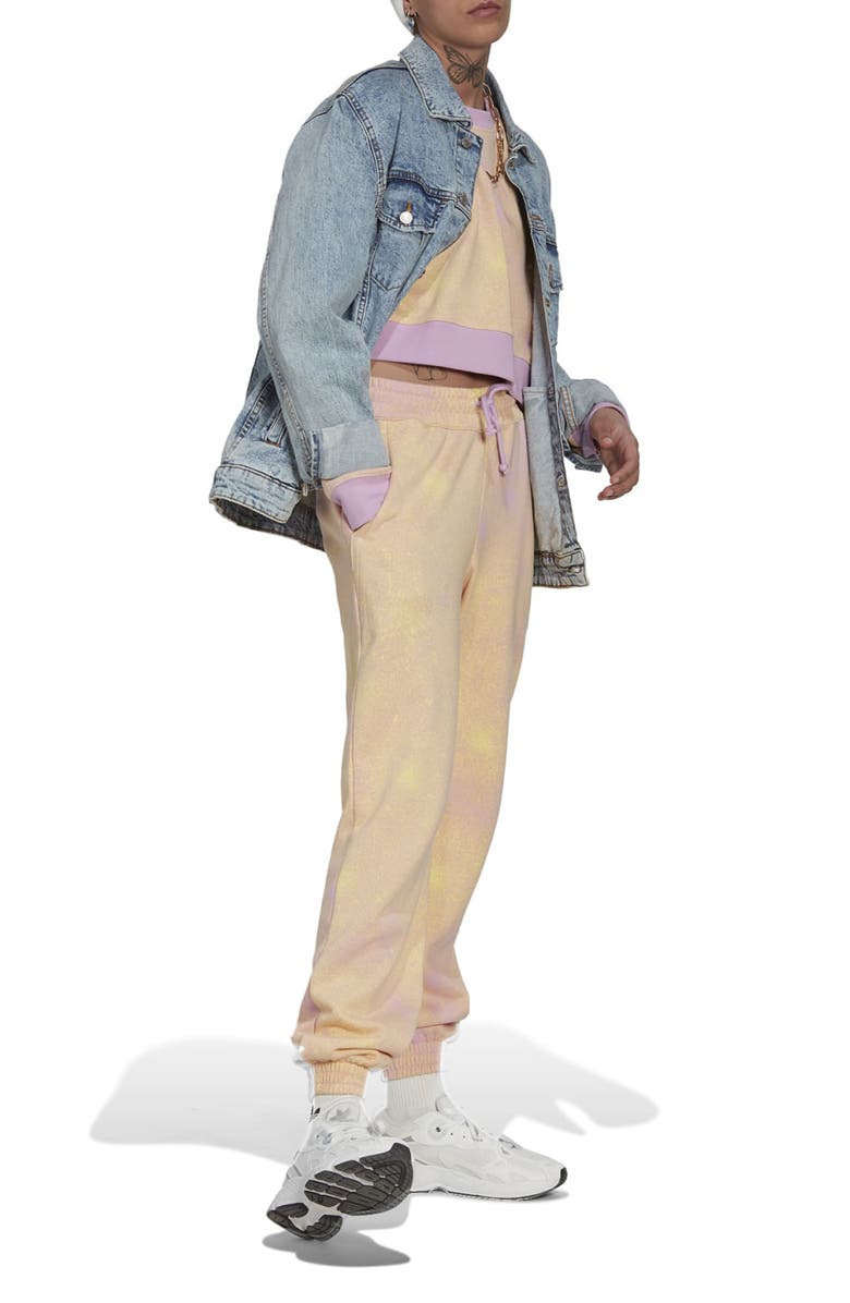 adidas Originals Oversize Tie Dye Cotton Terry Crop Sweatshirt, Alternate, color, 