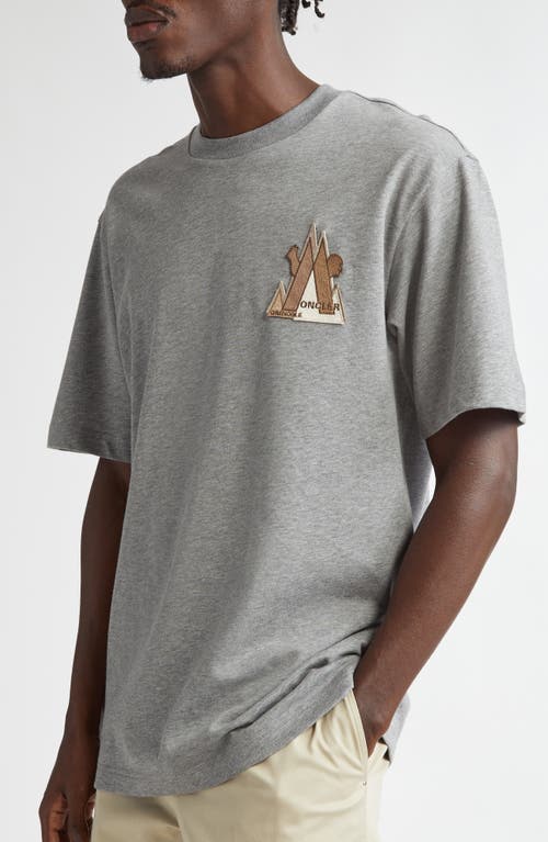 Moncler Logo Appliqué T-shirt In Light Grey