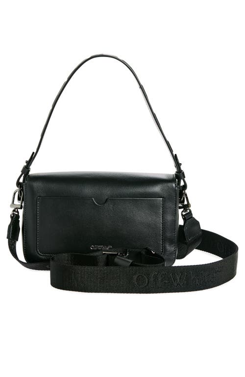 Shop Off-white Medium Soft Binder Leather Shoulder Bag In 1000 Black