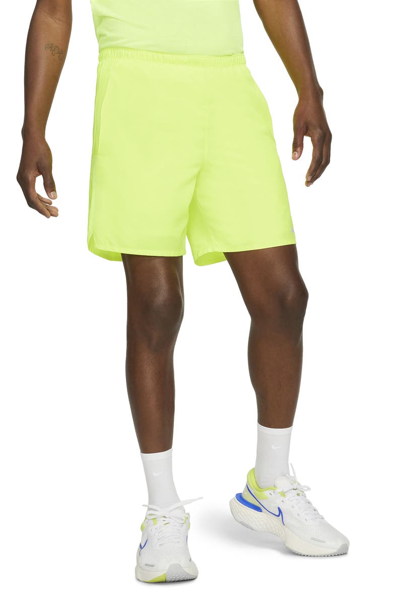 NIKE Dri-FIT Challenger 2-in-1 Running Shorts, Main, color, VOLT