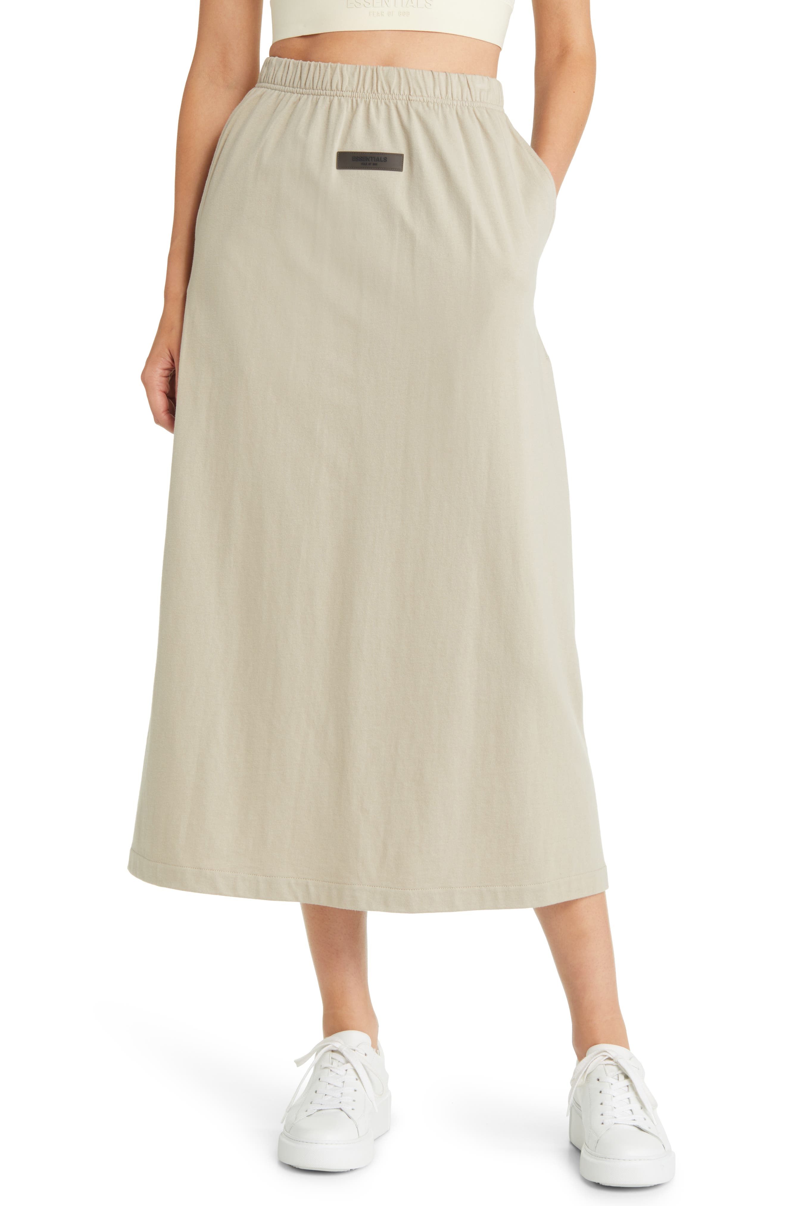 RHODE Audrey Cream Cotton Skirt in Natural Womens Clothing Skirts Mid-length skirts 