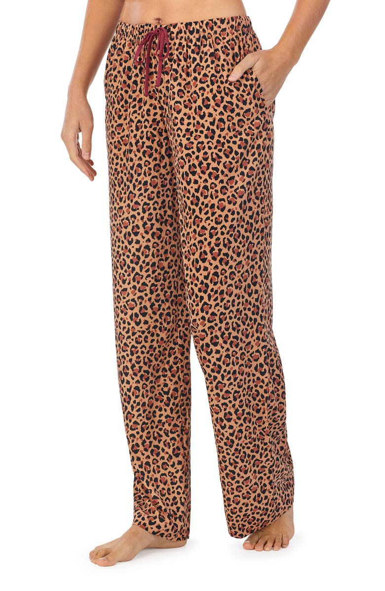 REFINERY29 Elsa Woven Pajama Pants, Main, color, TAN PRINT