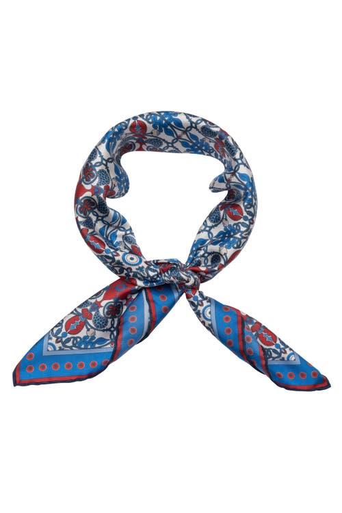 Shop Elizabetta Barbaresco - Hand Rolled Silk Neckerchief In Blue And Red