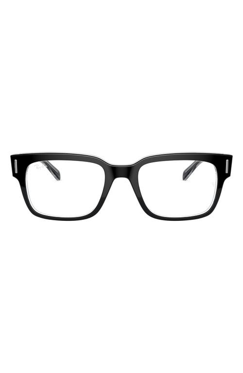 Ray-Ban Unisex 53mm Rectangular Optical Glasses in Top Black at Nordstrom