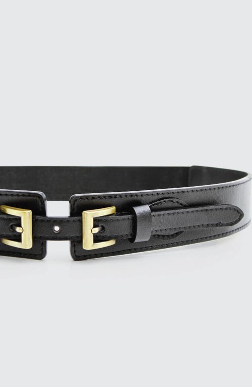 Belle & Bloom London Fog Leather Waist Belt In Black