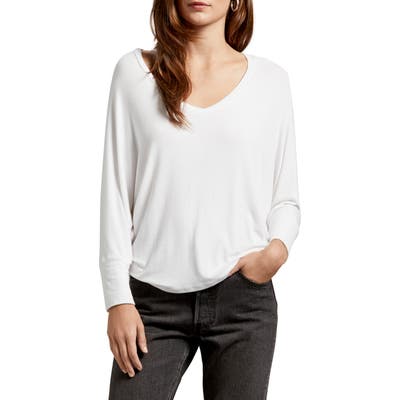 Michael Stars Ellen Luxe Jersey V-Neck Tee, White