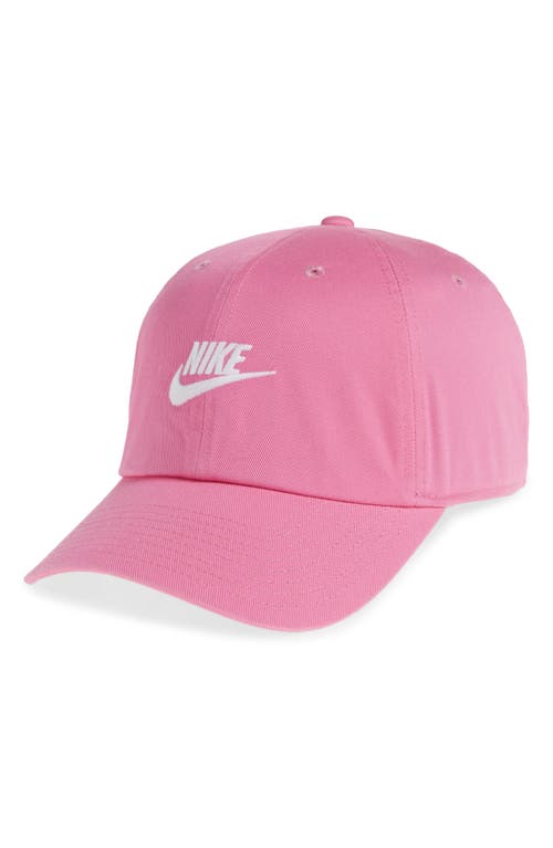Club Futura Wash Baseball Cap in Playful Pink/White