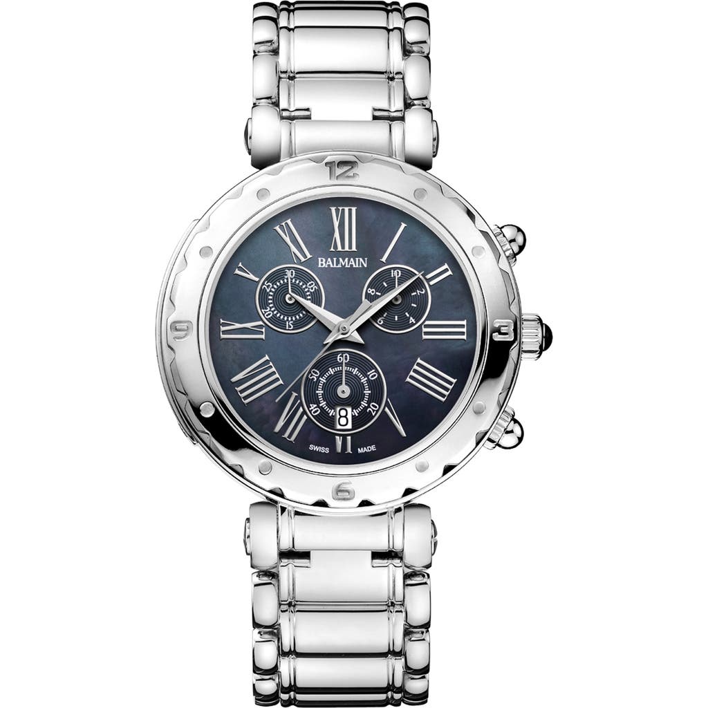 Balmain Watches Mother-of-pearl Chronograph Bracelet Watch, 38mm In Metallic