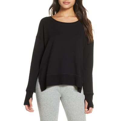 The White Company Side Split Sweatshirt, Black